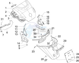 MP3 400 ie mic (USA) USA drawing Rear cover - Splash guard