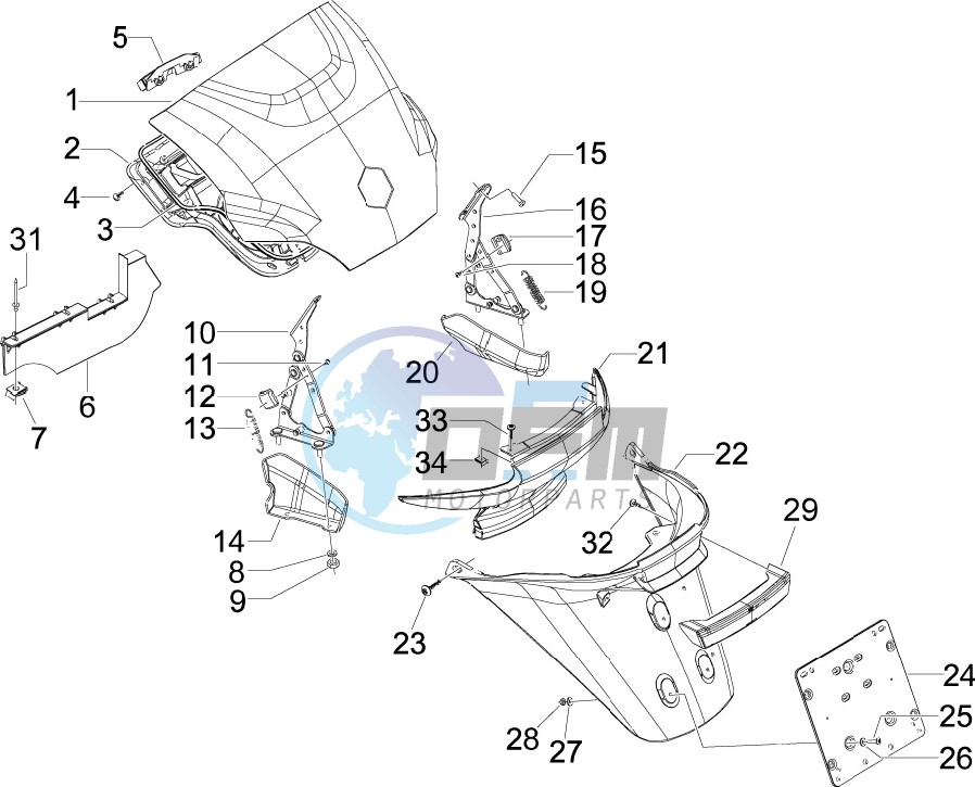 Rear cover - Splash guard