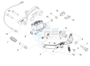 V7 III Stone 750 E4 (APAC) drawing Rear master cylinder