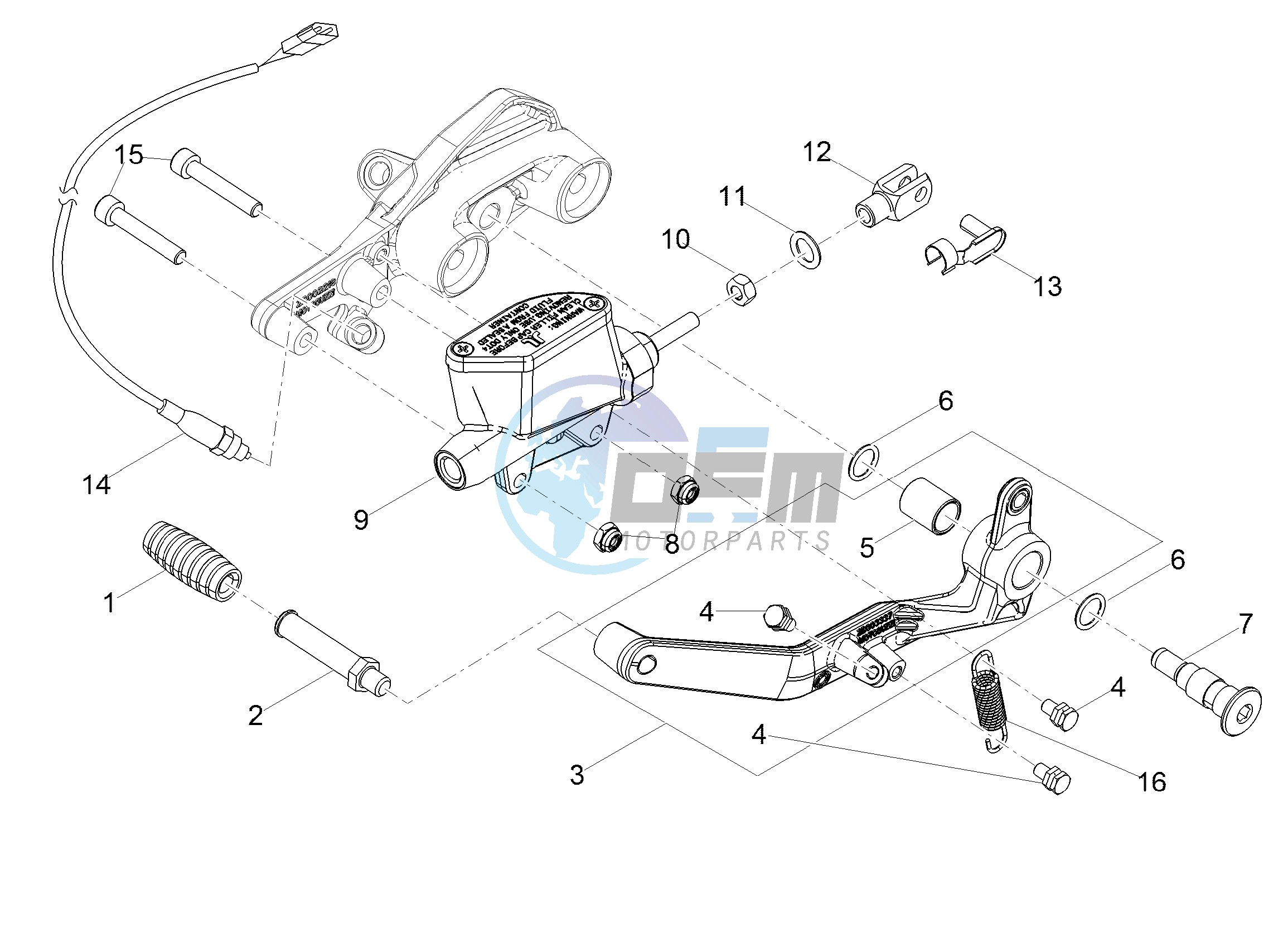 Rear master cylinder