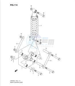 SV650/S drawing REAR CUSHION LEVER (SV650SL1 E2)