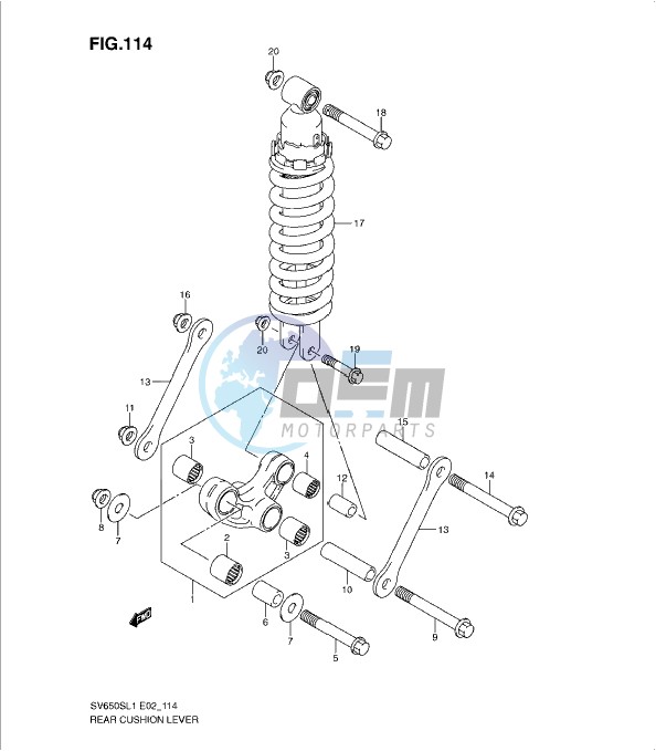 REAR CUSHION LEVER (SV650SL1 E2)