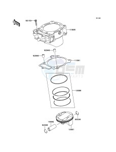 KX450F KX450D8F EU drawing Cylinder/Piston(s)