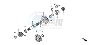 CR125R drawing KICK STARTER SPINDLE