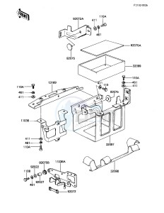 KZ 1100 B [GPZ) (B1-B2) [GPZ) drawing BATTERY CASE_TOOL CASE