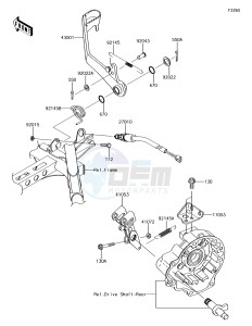 BRUTE FORCE 750 4x4i EPS KVF750HGF EU drawing Brake Pedal