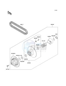 KAF 620 S [MULE 4010 TRANS4X4 HARDWOODS GREEN HD] (S9F-SAF) S9F drawing DRIVEN CONVERTER_DRIVE BELT