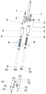 LIBERTY 125 4T E4 POSTE (EMEA) drawing Fork's components (Wuxi Top)