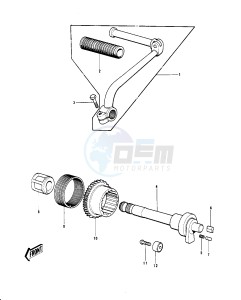 G4 TR (D-E) 100 drawing KICKSTARTER MECHANISM -- 74-75- -