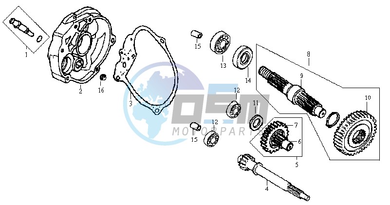 CRANKCASE - DRIVE SHAFT - CRANKCASE