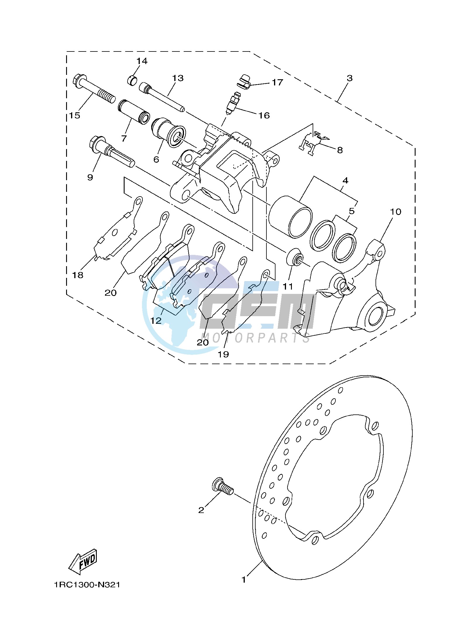 REAR BRAKE CALIPER