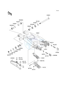 KX 250 W [KX250F MONSTER ENERGY] (W9FA) W9FA drawing SWINGARM