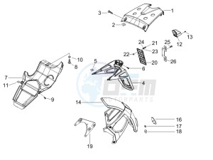 Runner 125 VX 4t Race e3 (UK) UK drawing Rear cover - Splash guard