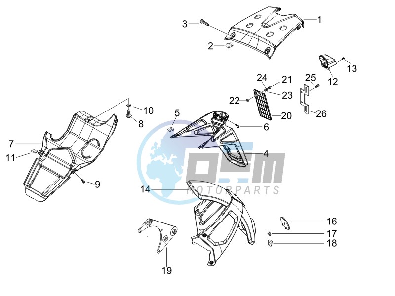 Rear cover - Splash guard