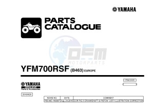 YFM700R YFM700RSF RAPTOR 700 SPECIAL EDITION (B463) drawing .1-Front-Page