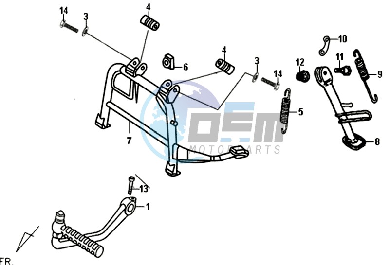 CENTRAL STAND -SIDE STAND- KICKSTARTER PEDAL