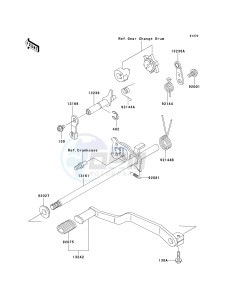 KLF 250 A [BAYOU 250] (A1-A3) [BAYOU 250] drawing GEAR CHANGE MECHANISM