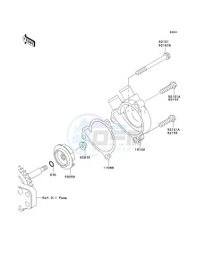 KLX 250 H [KLX250S] (H6F-H7F) H7F drawing WATER PUMP