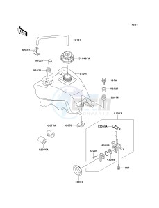 KSF 250 A [MOJAVE 250] (A10-A14) [MOJAVE 250] drawing FUEL TANK