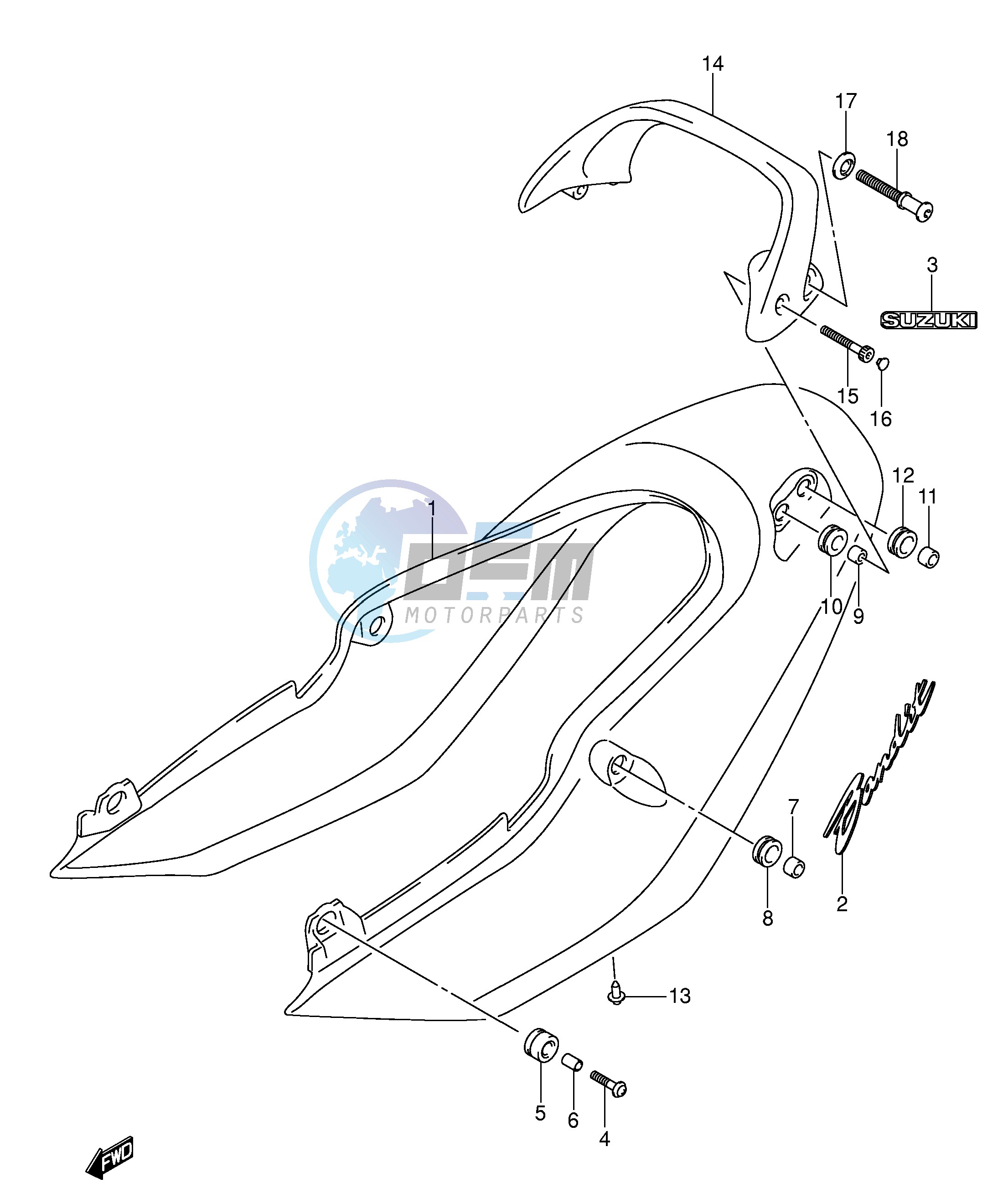 SEAT TAIL COVER (GSF600K3 UK3 LK3)