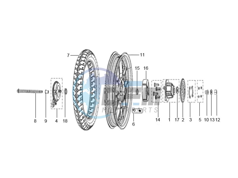 Rear wheel made of alloy assembly