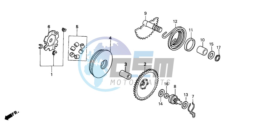 DRIVE FACE/KICK STARTER SPINDLE