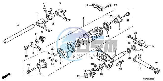 GEARSHIFT DRUM/SHIFT FORK