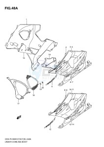 GSX-R1000 (E3-E28) drawing UNDER COWLING (GSX-R1000K4)