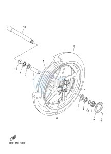 MTN1000 MT-10 MT-10 (B677) drawing FRONT WHEEL