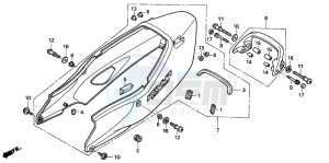 CBR1100XX SUPER BLACKBIRD drawing REAR COWL