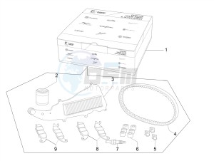 GTS 300 SUPER 4T 4V IE ABS E4 (EMEA) drawing Complete wear and maintenance kit