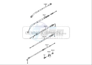 ZZR 250 (EU) drawing CONTROL CABLES