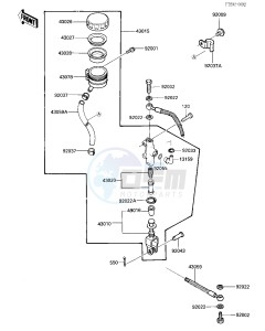 ZG 1000 A [CONCOURS] (A1-A3) [CONCOURS] drawing REAR MASTER CYLINDER