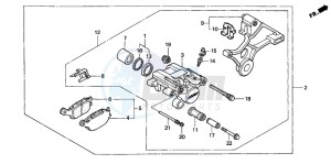 CBR600F3 drawing REAR BRAKE CALIPER