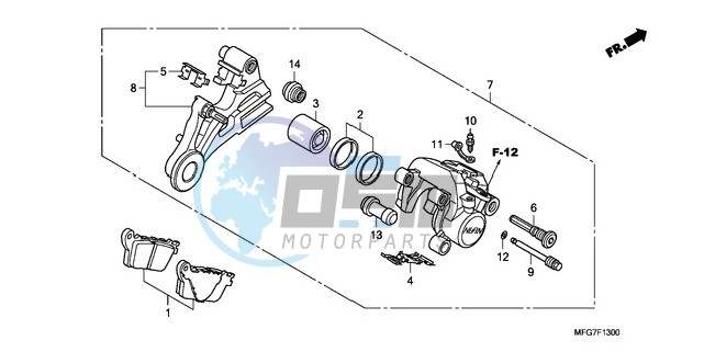 REAR BRAKE CALIPER (CB600F/F3)