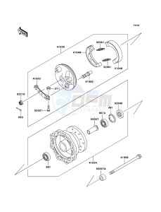 KLX110 KLX110A9F EU drawing Front Hub