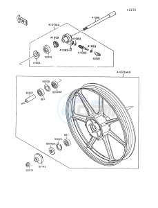 VN 1500 A [VULCAN 88] (A6-A9) [VULCAN 88] drawing FRONT WHEEL