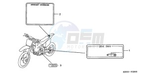 CRF250R9 ED / BLA CMF drawing CAUTION LABEL