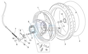 Scarabeo 50 2t e2 (eng. piaggio) drawing Rear wheel - disc brake