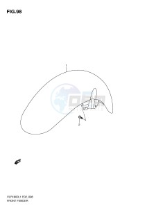 VLR1800 (E2) drawing FRONT FENDER (VLR1800L1 E24)