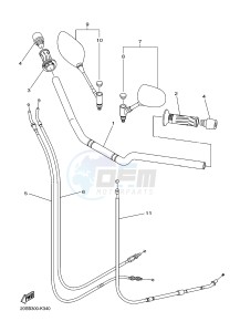 XJ6NA 600 XJ6-N (NAKED, ABS) (36BD 36BE) drawing STEERING HANDLE & CABLE