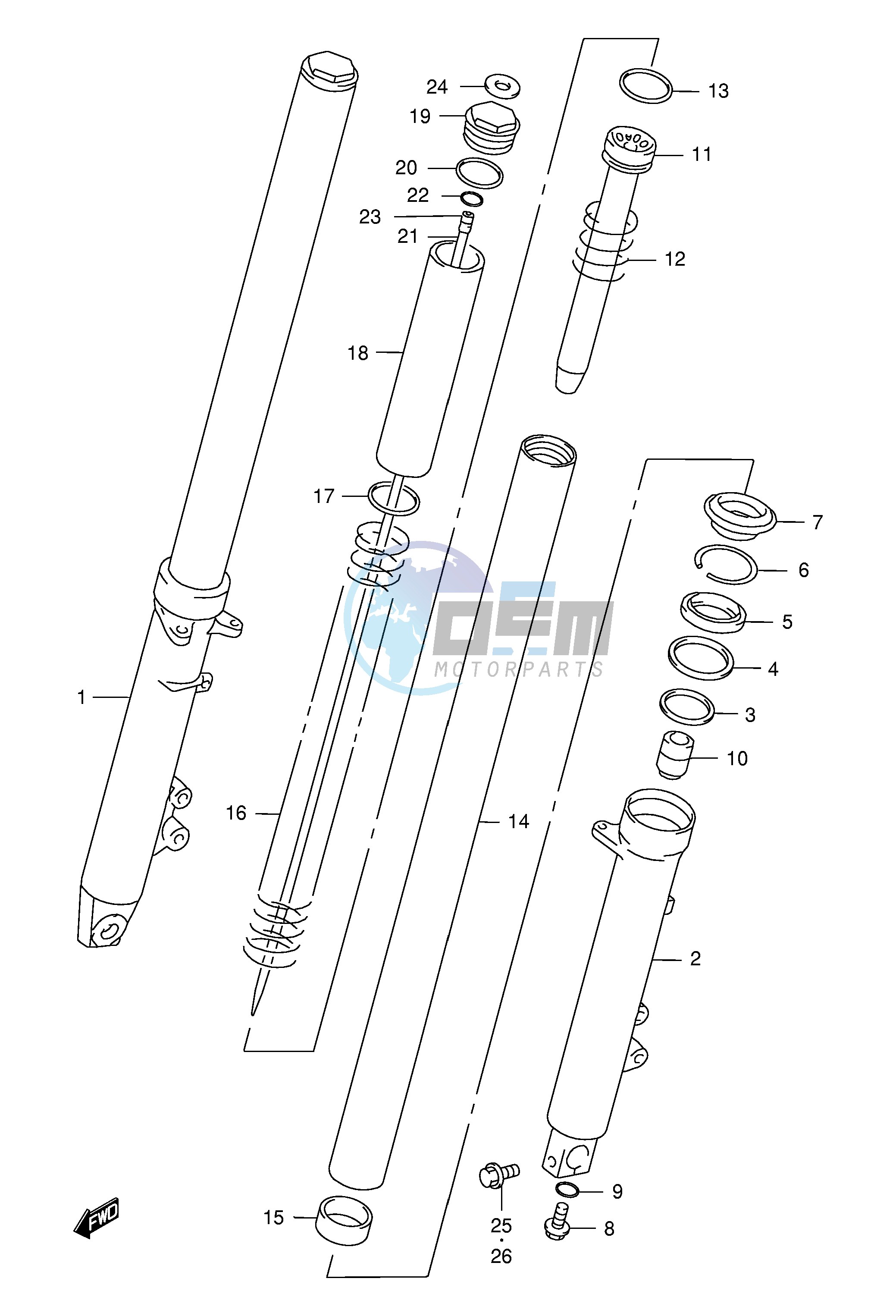 FRONT DAMPER (MODEL W X Y K1 K2)