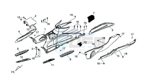 GTS 125 EFI drawing FOOTREST / FRAME COWLING