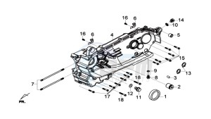 GTS 300i ABS drawing CRANKCASE LEFT