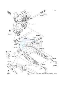 ZR 1000 B [Z1000 EUROPEAN] (B7F-B9F) 0B8F drawing SWINGARM