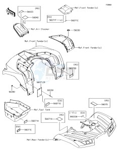 BRUTE FORCE 750 4x4i EPS KVF750HFF EU drawing Labels