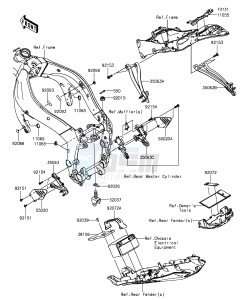 NINJA ZX-6R ABS ZX636FGF FR GB XX (EU ME A(FRICA) drawing Frame Fittings