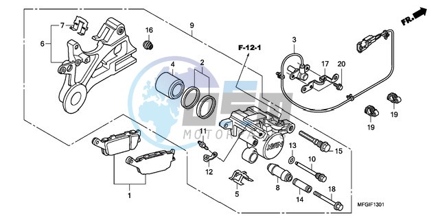 REAR BRAKE CALIPER (CB600FA/FA3)