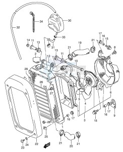 VS800 (E3-E28) INTRUDER drawing RADIATOR