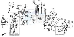 GL1500SE GOLDWING SE drawing HANDLE PIPE/TOP BRIDGE